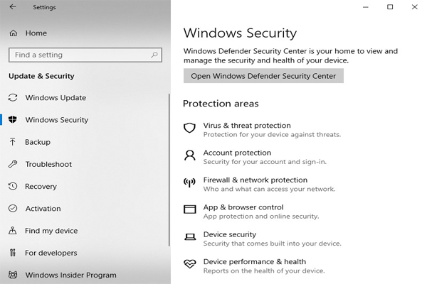 Dùng bộ bảo mật Windows để bảo vệ máy tính tốt hơn